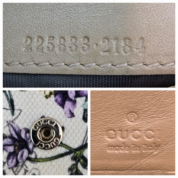 Gorgeous Gucci Floral Print Canvas Long Wallet with Brown Leather Trim - Picture 14 of 17